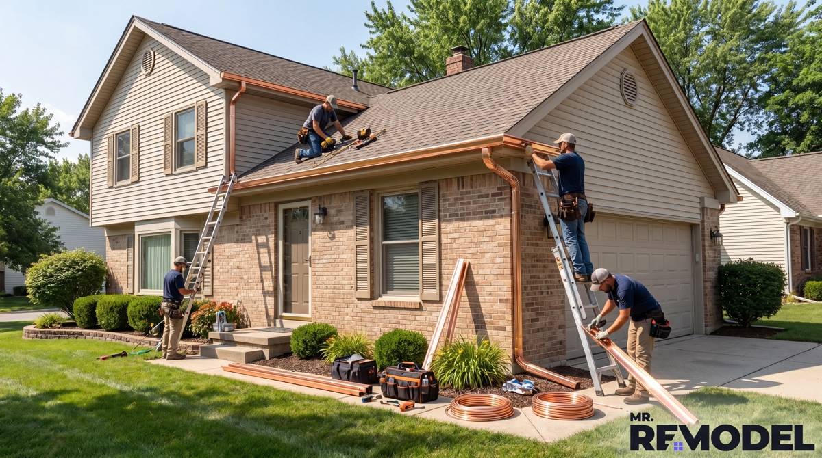 Upgrading to Seamless Copper Gutters: Custom Installation, Costs, and the 50-Year ROI